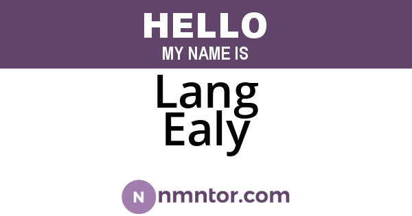Lang Ealy