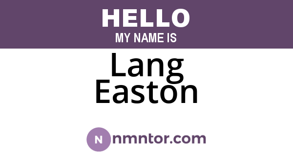Lang Easton