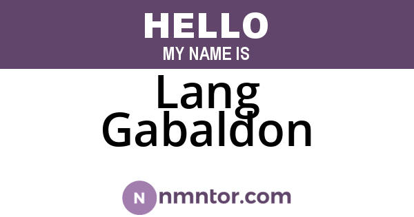 Lang Gabaldon
