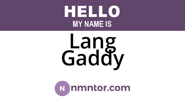 Lang Gaddy