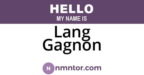 Lang Gagnon