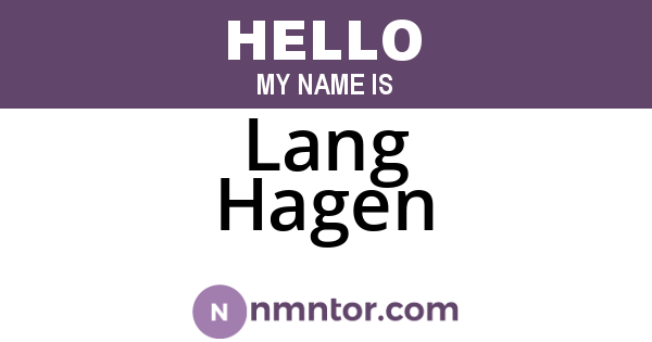 Lang Hagen