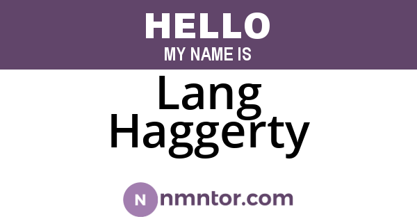 Lang Haggerty
