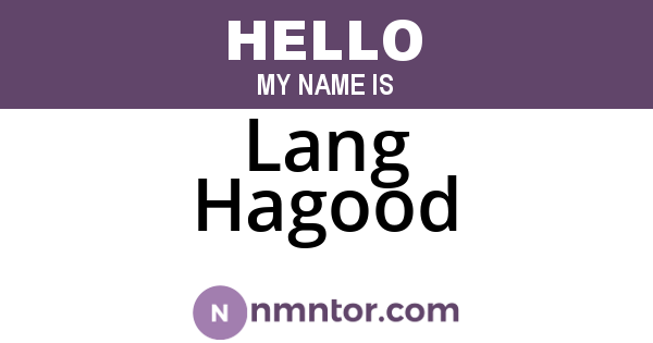 Lang Hagood