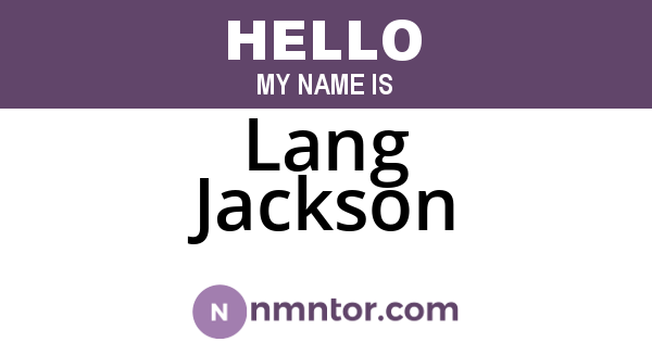 Lang Jackson
