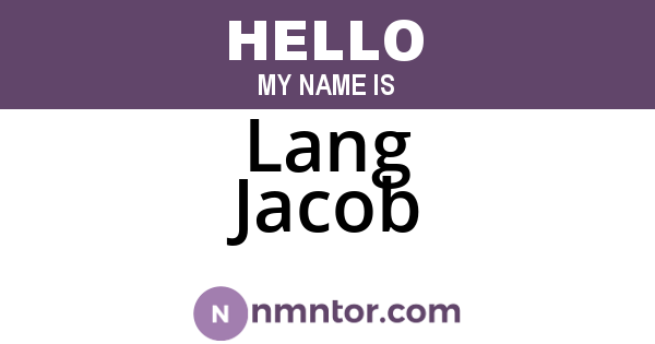 Lang Jacob