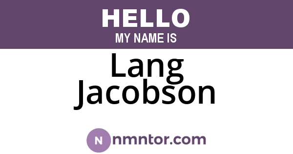 Lang Jacobson