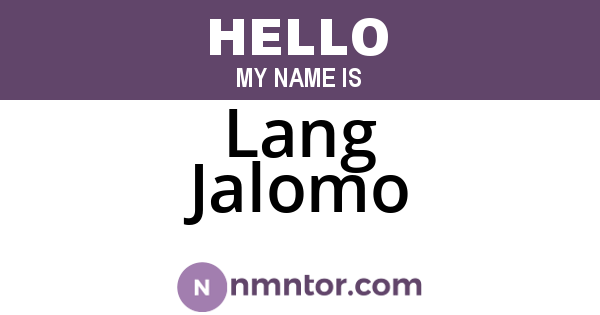 Lang Jalomo