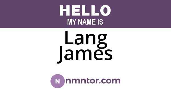 Lang James