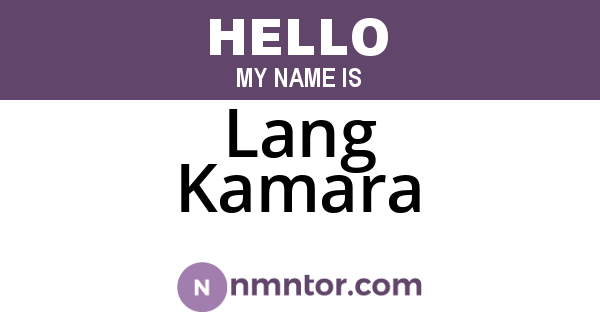 Lang Kamara