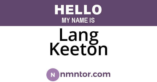 Lang Keeton