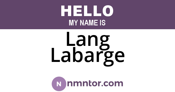 Lang Labarge