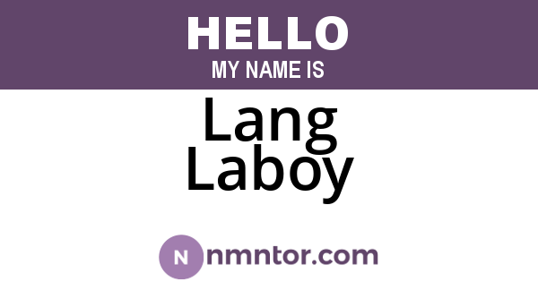 Lang Laboy