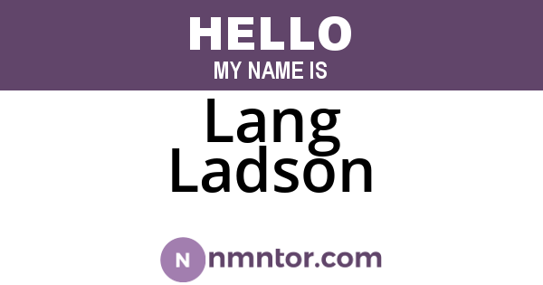 Lang Ladson