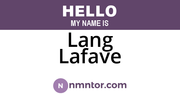 Lang Lafave