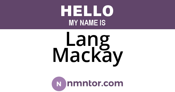 Lang Mackay