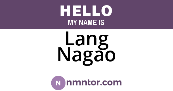 Lang Nagao