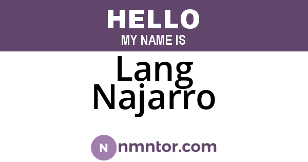 Lang Najarro