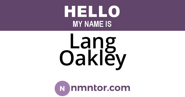 Lang Oakley
