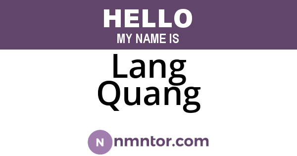Lang Quang