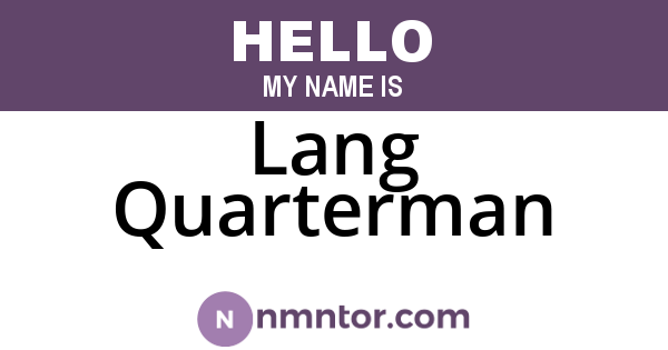 Lang Quarterman