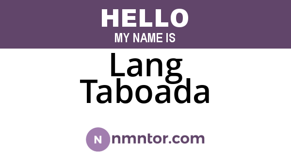 Lang Taboada