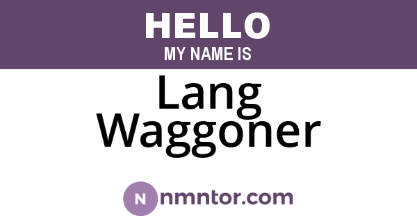 Lang Waggoner