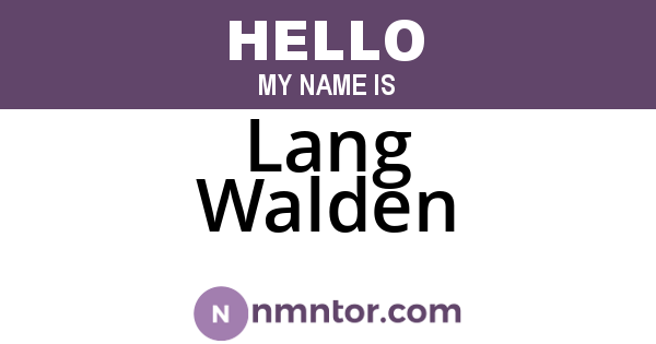 Lang Walden