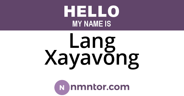 Lang Xayavong