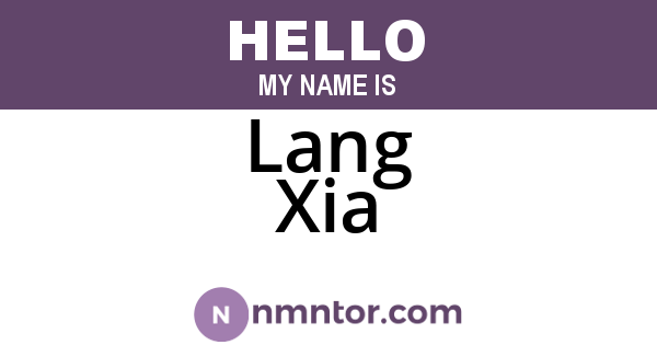 Lang Xia