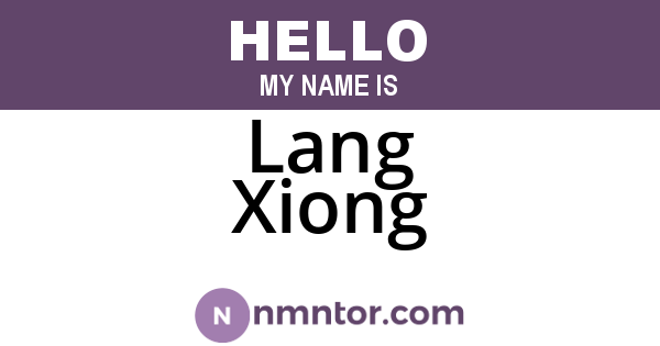 Lang Xiong