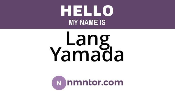 Lang Yamada