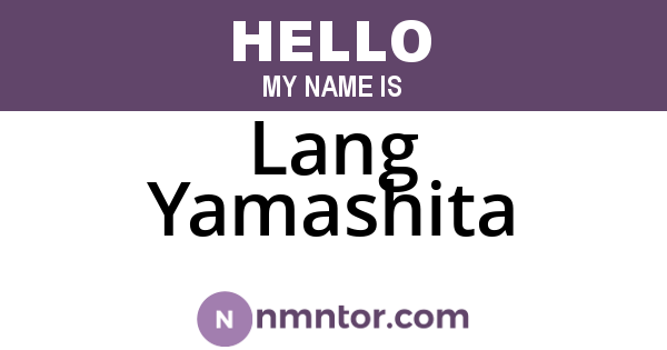 Lang Yamashita