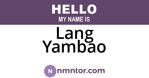 Lang Yambao
