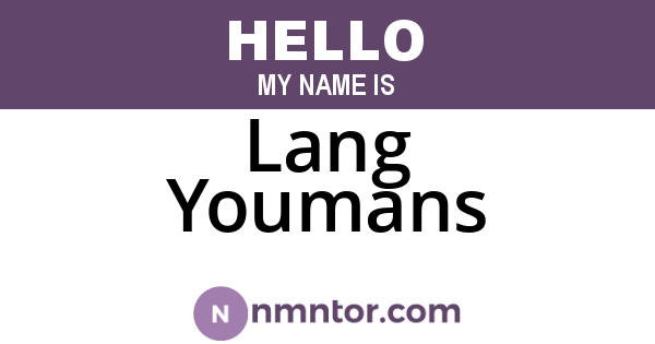 Lang Youmans