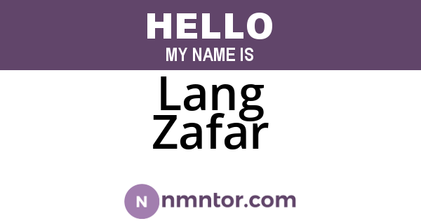 Lang Zafar