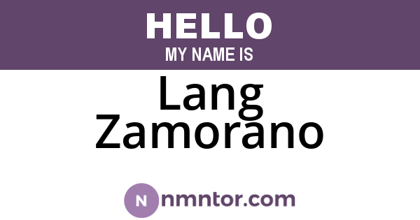 Lang Zamorano