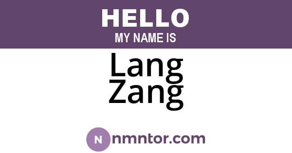 Lang Zang