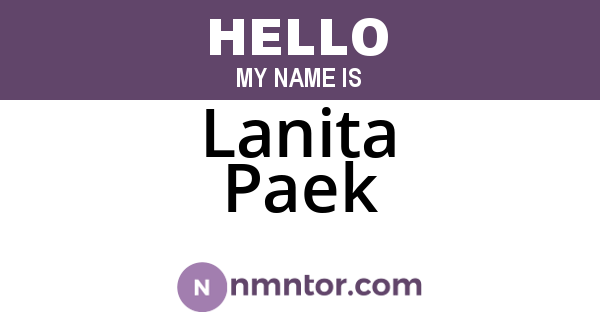 Lanita Paek