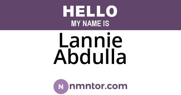 Lannie Abdulla