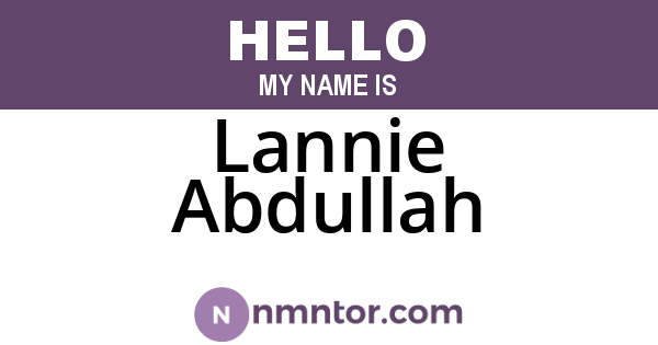 Lannie Abdullah