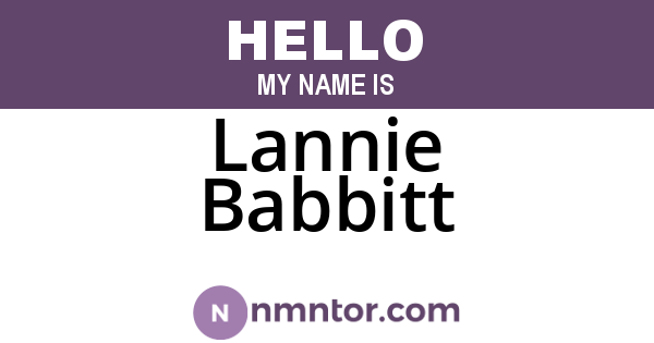 Lannie Babbitt