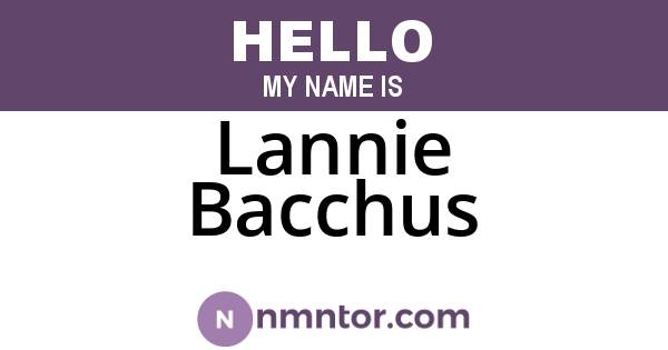 Lannie Bacchus