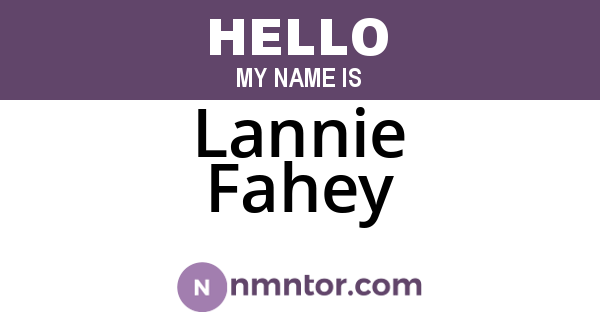 Lannie Fahey