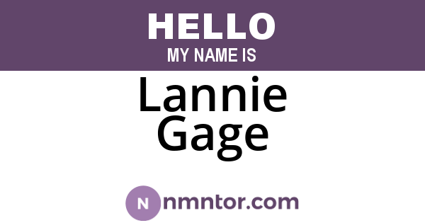 Lannie Gage