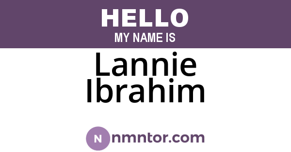 Lannie Ibrahim