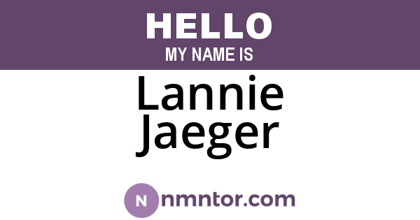 Lannie Jaeger