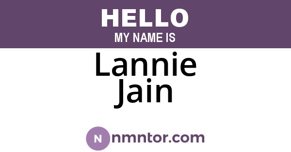 Lannie Jain