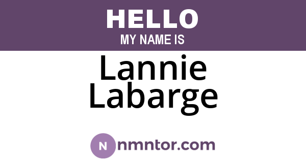 Lannie Labarge