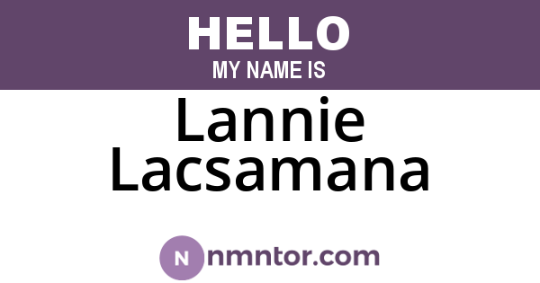 Lannie Lacsamana
